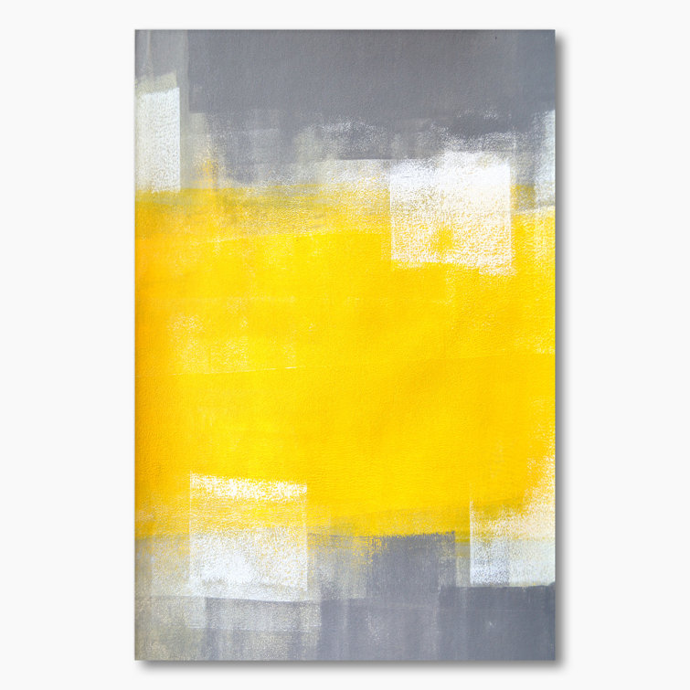 Wrought Studio Grey Meets Yellow Modern Art XVII Wrapped Canvas Print